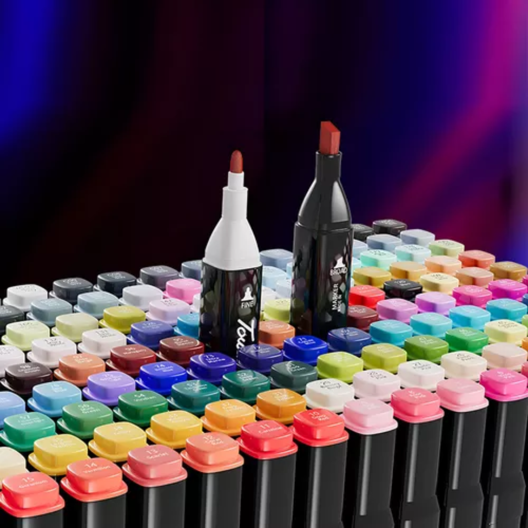 Set De Marcadores Doble Punta 168 Pcs